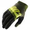 Gants 100% RIDEFIT Army vert / jaune fluo / fatigue