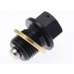 Bouchon de vidange TECNIUM aimanté aluminium noir M10 x 1,25 x 14