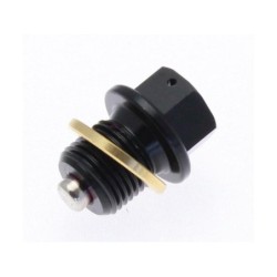 Bouchon de vidange TECNIUM aimanté aluminium noir M12 x 1,25 x 14