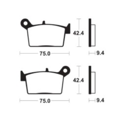 Plaquettes de frein TECNIUM métal fritté - MA498