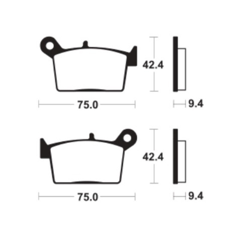 Plaquettes de frein TECNIUM métal fritté - MA498