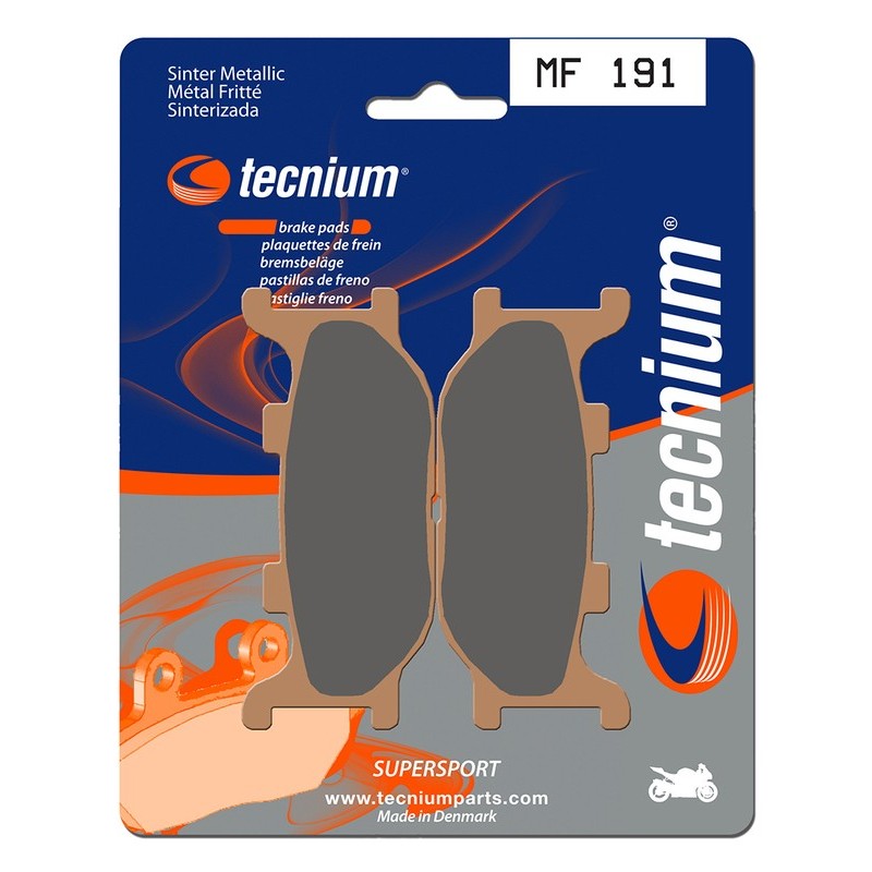 Plaquettes de frein TECNIUM Performance métal fritté - MF191 Plaquettes de frein TECNIUM Performance métal fritté - MF191
