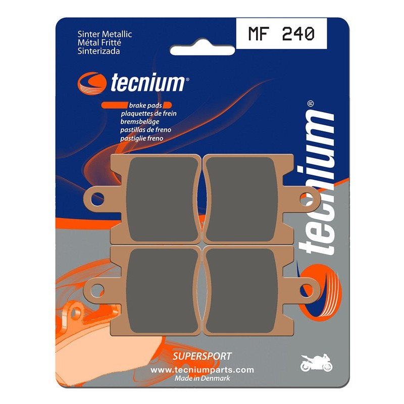 Plaquettes de frein TECNIUM Performance métal fritté - MF240 Plaquettes de frein TECNIUM Performance métal fritté - MF240