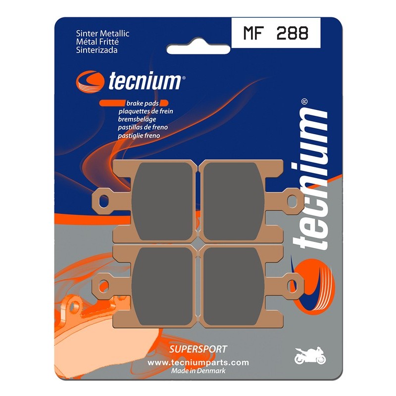 Plaquettes de frein TECNIUM Performance métal fritté - MF288 Plaquettes de frein TECNIUM Performance métal fritté - MF288