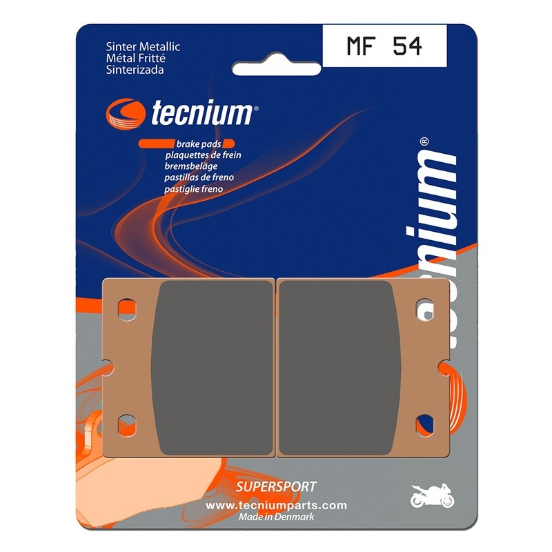 Plaquettes de frein TECNIUM Performance métal fritté - MF54 Plaquettes de frein TECNIUM Performance métal fritté - MF54