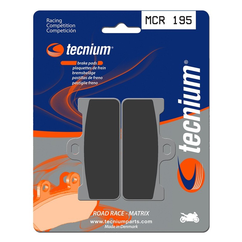 Plaquettes de frein TECNIUM Racing métal fritté carbone - MCR195 Plaquettes de frein TECNIUM Racing métal fritté carbone - MCR195