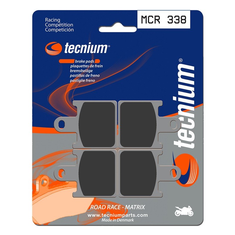 Plaquettes de frein TECNIUM Racing métal fritté carbone - MCR338 Plaquettes de frein TECNIUM Racing métal fritté carbone - MCR338