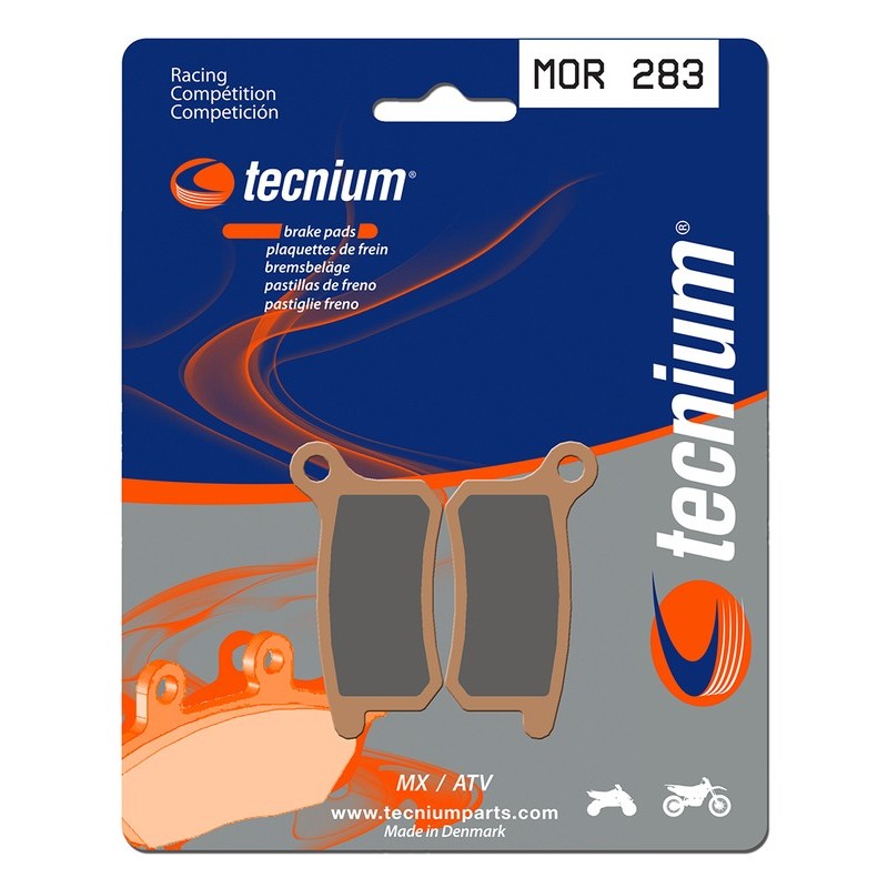 Plaquettes de frein TECNIUM Racing Motocross / enduro métal fritté - MOR283 Plaquettes de frein TECNIUM Racing Motocross / enduro métal fritté - MOR283