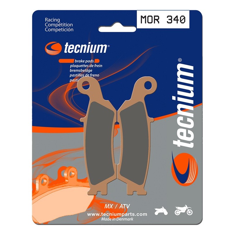 Plaquettes de frein TECNIUM Racing Motocross / enduro métal fritté - MOR340 Plaquettes de frein TECNIUM Racing Motocross / enduro métal fritté - MOR340