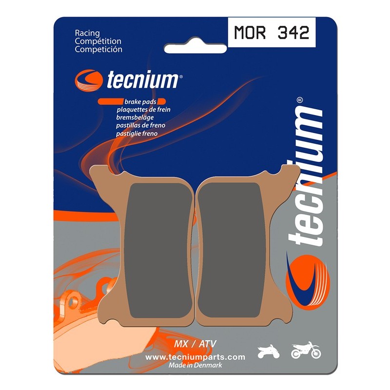 Plaquettes de frein TECNIUM Racing Motocross / enduro métal fritté - MOR342 Plaquettes de frein TECNIUM Racing Motocross / enduro métal fritté - MOR342