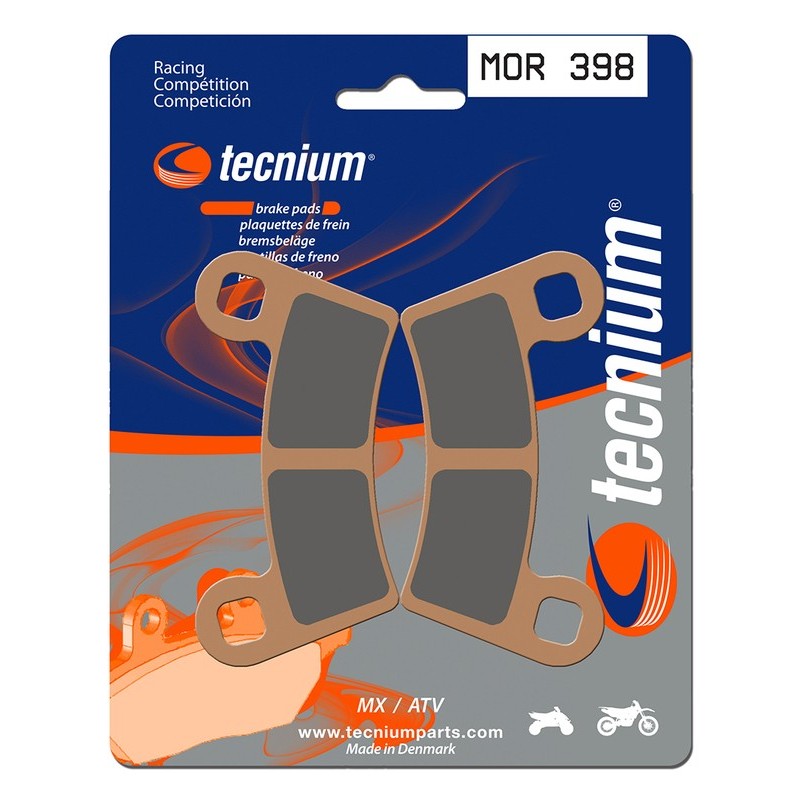 Plaquettes de frein TECNIUM Racing Motocross / enduro métal fritté - MOR398 Plaquettes de frein TECNIUM Racing Motocross / enduro métal fritté - MOR398