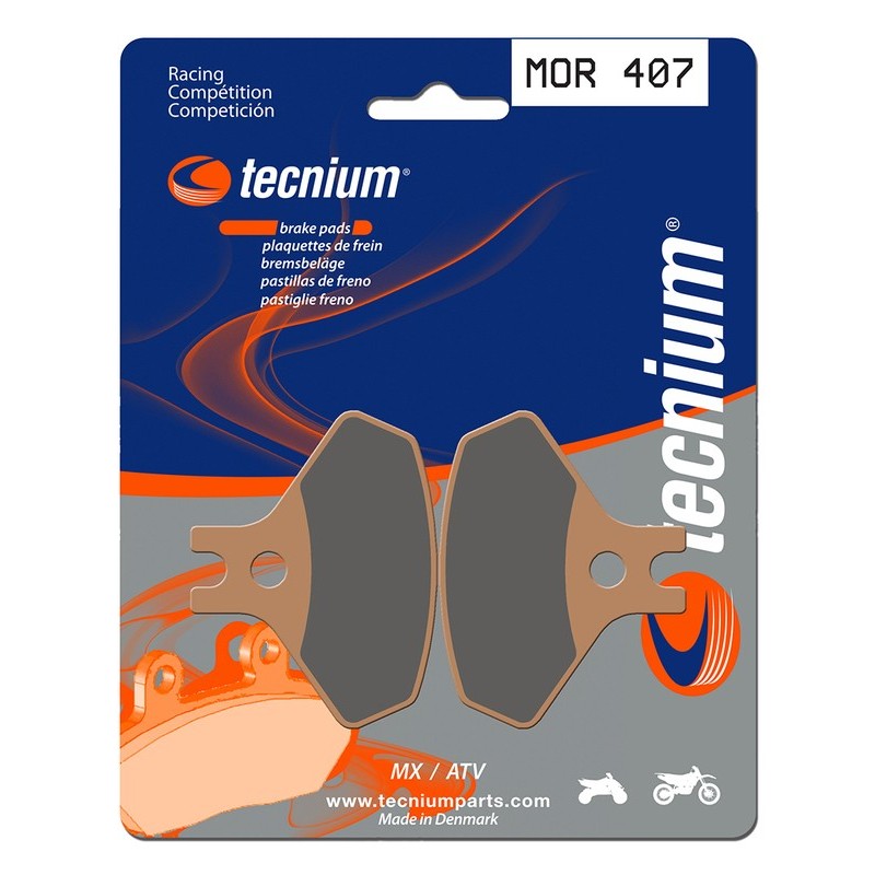 Plaquettes de frein TECNIUM Racing Motocross / enduro métal fritté - MOR407 Plaquettes de frein TECNIUM Racing Motocross / enduro métal fritté - MOR407