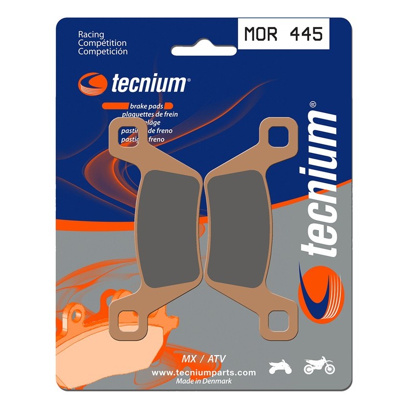 Plaquettes de frein TECNIUM Racing Motocross / enduro métal fritté - MOR445 Plaquettes de frein TECNIUM Racing Motocross / enduro métal fritté - MOR445
