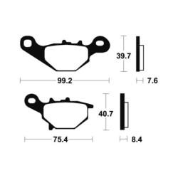Plaquettes de frein Scooter organique - ME202