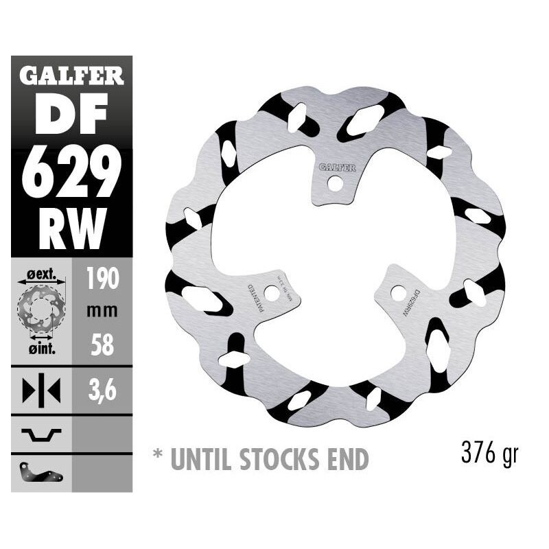 Disque de frein Galfer fixe wave rainuré Disque de frein Galfer fixe wave rainuré