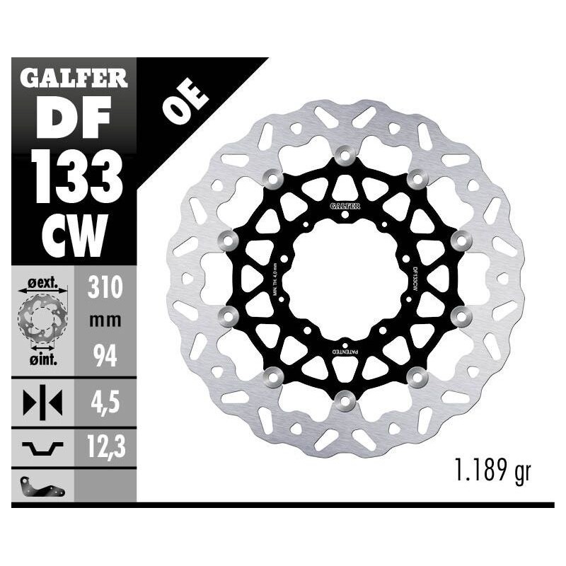Disque de frein Galfer flottant wave Disque de frein Galfer flottant wave