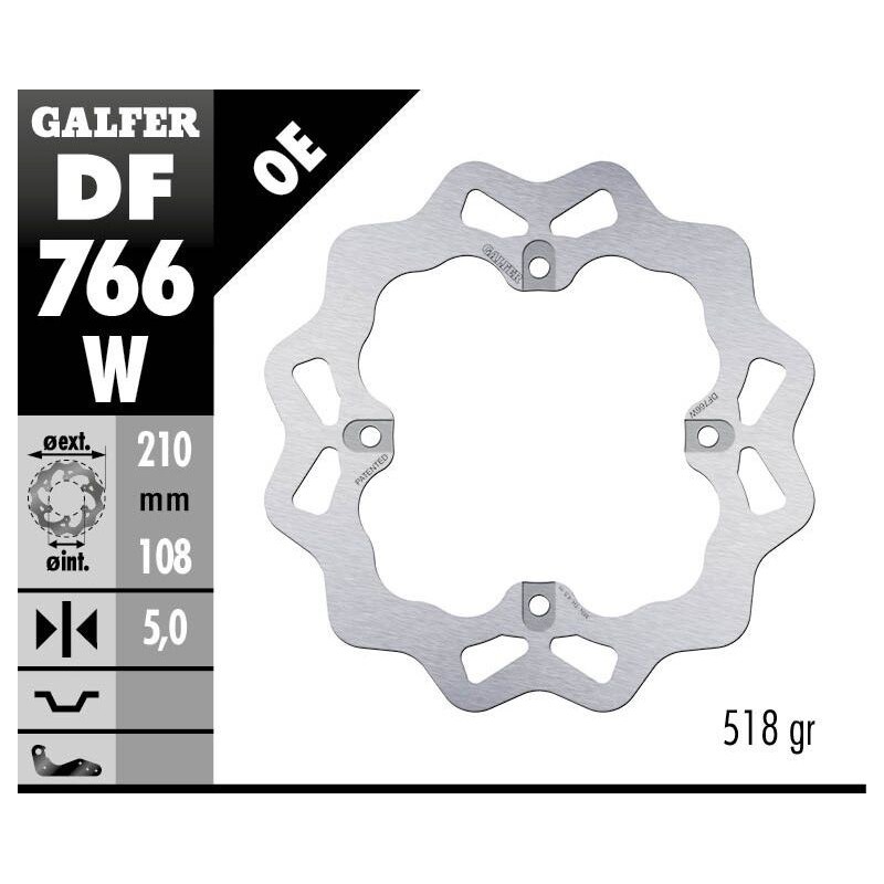 Disque de frein Galfer fixe wave