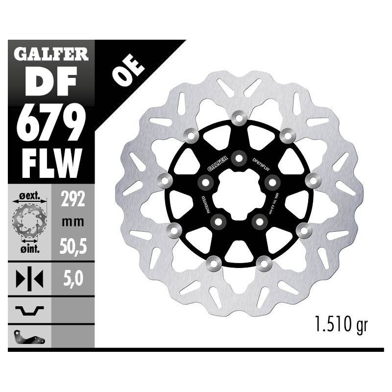 Disque de frein Galfer flottant wave centre acier Disque de frein Galfer flottant wave centre acier