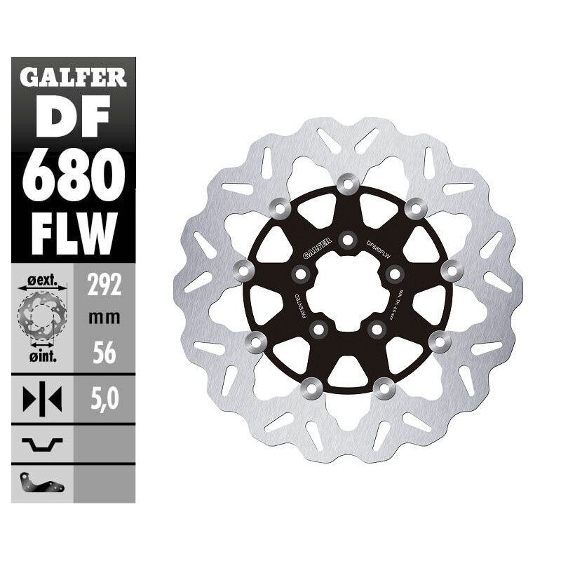 Disque de frein Galfer flottant wave centre acier Disque de frein Galfer flottant wave centre acier