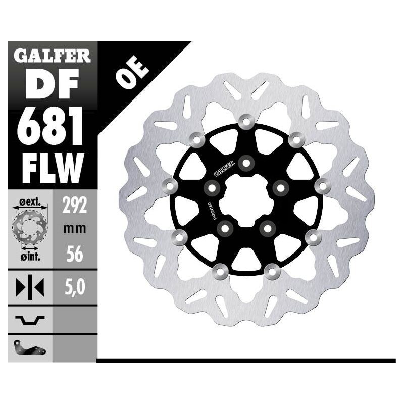 Disque de frein Galfer flottant wave centre acier Disque de frein Galfer flottant wave centre acier
