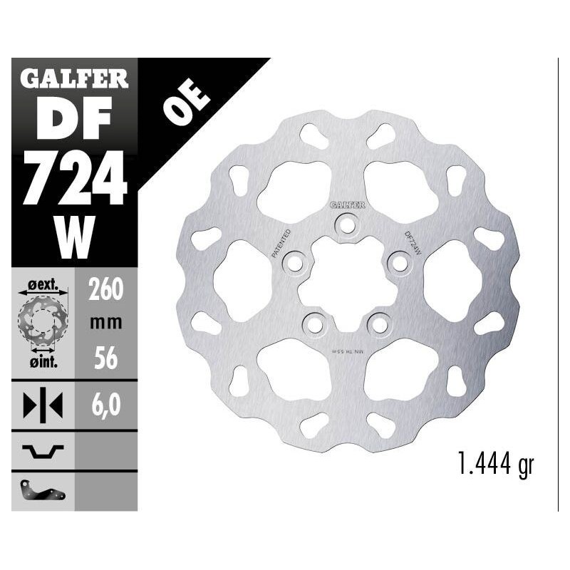 Disque de frein Galfer fixe wave