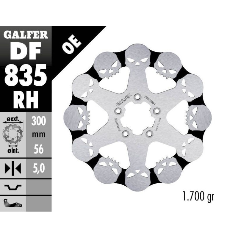 Disque de frein Galfer fixe skull Disque de frein Galfer fixe skull