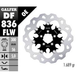 Disque de frein Galfer flottant wave centre acier