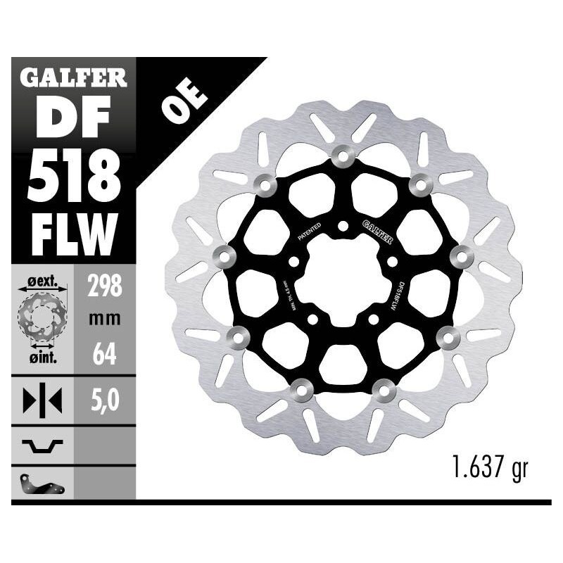 Disque de frein Galfer flottant wave Disque de frein Galfer flottant wave