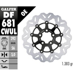 Disque de frein Galfer flottant wave noir
