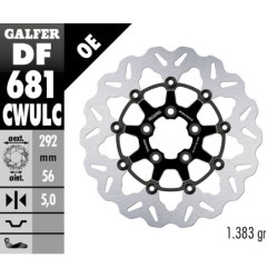 Disque de frein Galfer flottant wave noir