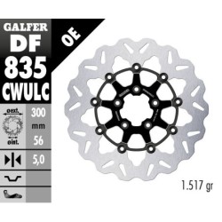 Disque de frein Galfer flottant wave noir