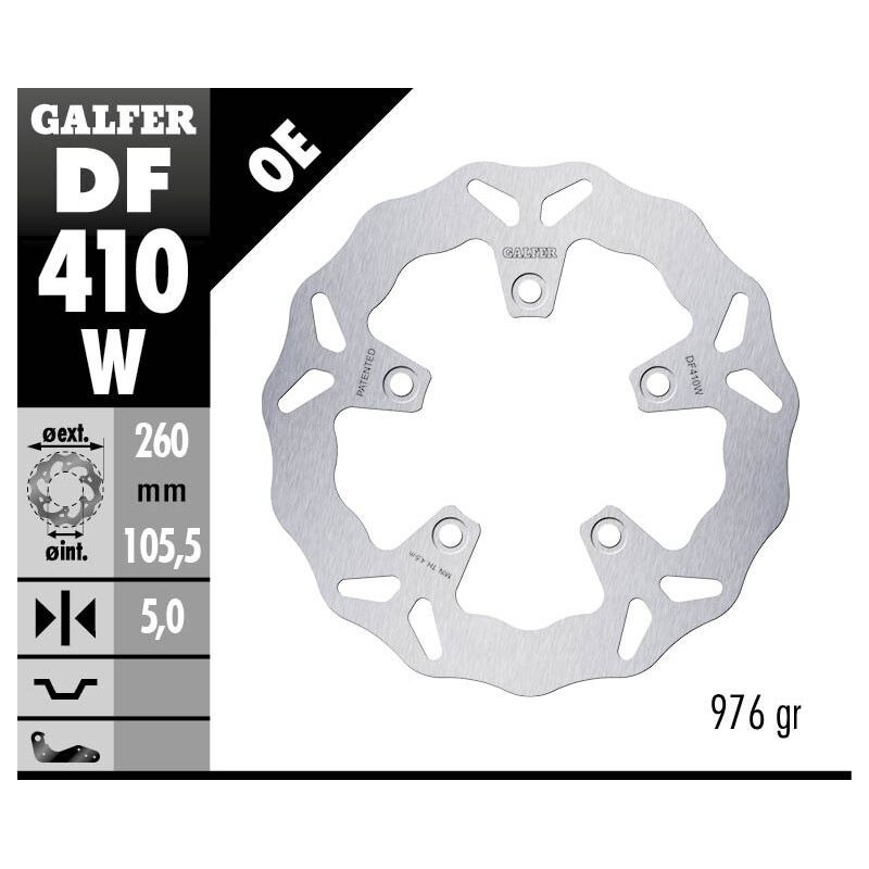 Disque de frein Galfer wave fixe Disque de frein Galfer wave fixe
