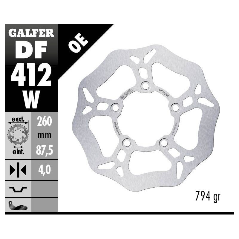 Disque de frein Galfer wave fixe Disque de frein Galfer wave fixe