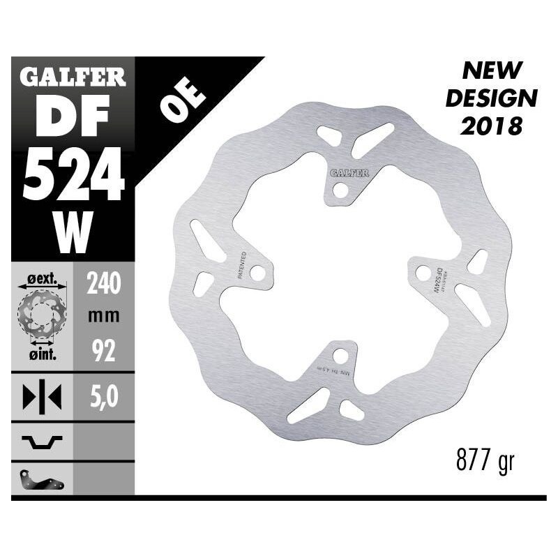 Disque de frein Galfer wave fixe Disque de frein Galfer wave fixe