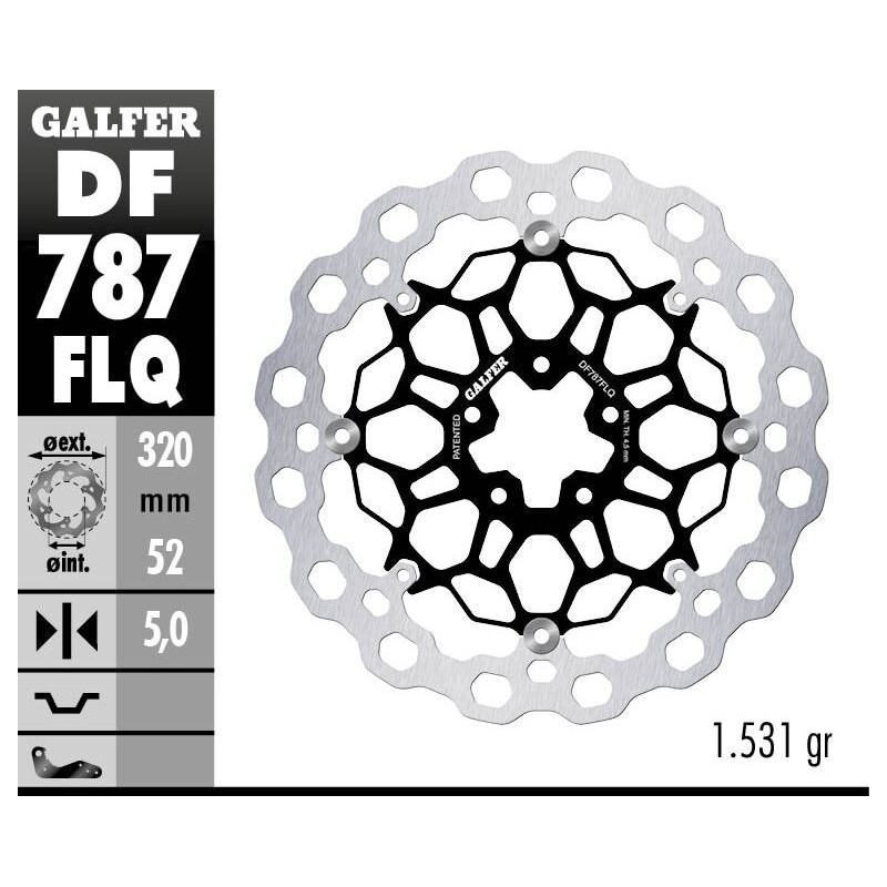 Disque de frein Galfer cubiq flottant Disque de frein Galfer cubiq flottant