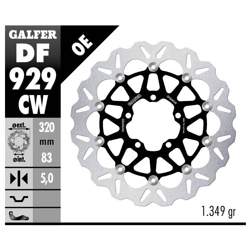 Disque de frein Galfer wave flottant Disque de frein Galfer wave flottant