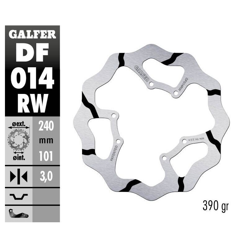 Disque de frein Galfer fixe wave rainuré Disque de frein Galfer fixe wave rainuré