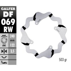 Disque de frein Galfer fixe wave rainuré
