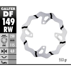 Disque de frein Galfer fixe wave rainuré