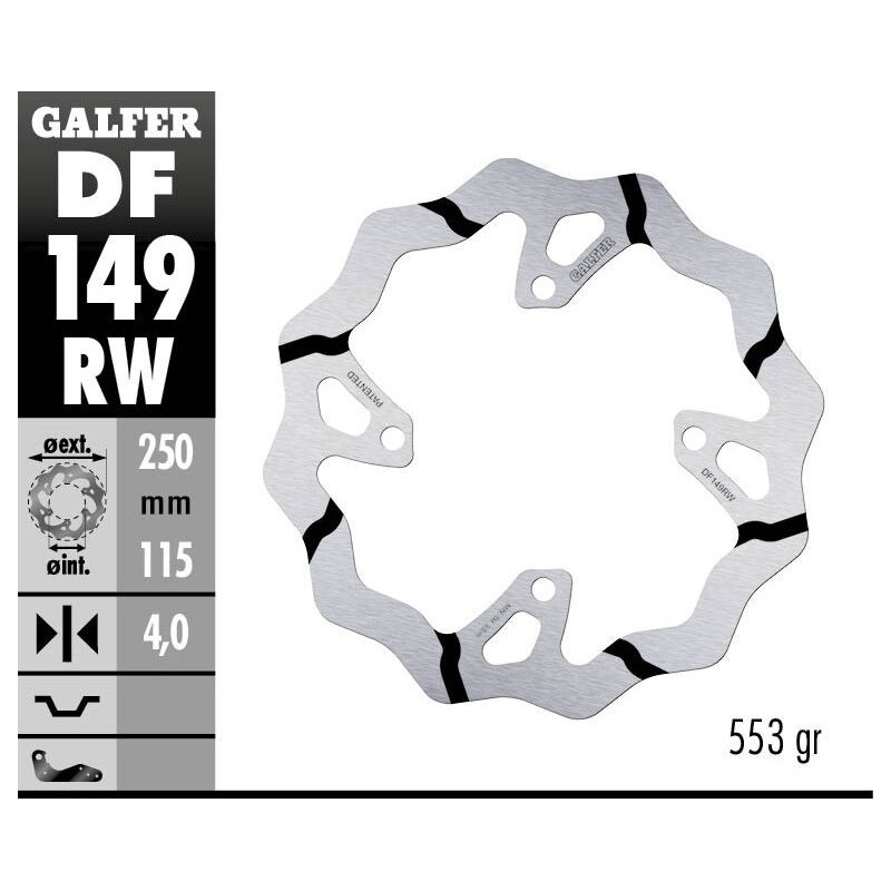 Disque de frein Galfer fixe wave rainuré Disque de frein Galfer fixe wave rainuré