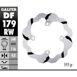 Disque de frein Galfer fixe wave rainuré