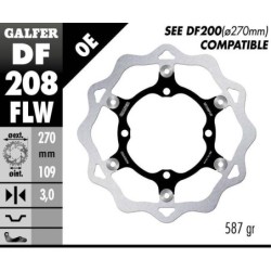 Disque de frein Galfer flottant wave centre acier