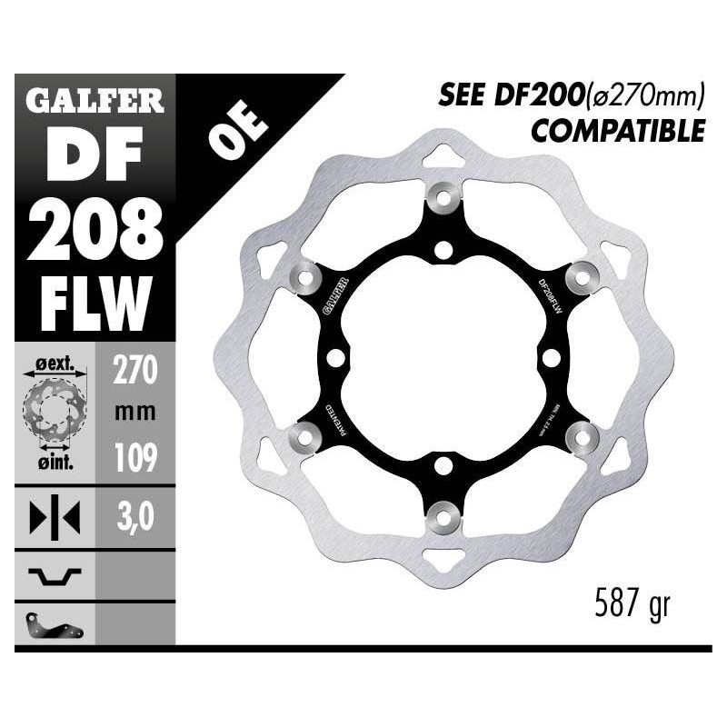 Disque de frein Galfer flottant wave centre acier Disque de frein Galfer flottant wave centre acier