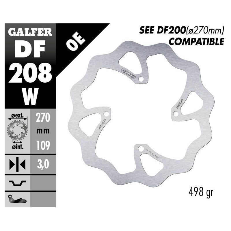 Disque de frein Galfer fixe wave 270mm Disque de frein Galfer fixe wave 270mm