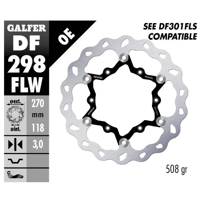 Disque de frein Galfer flottant wave centre acier Disque de frein Galfer flottant wave centre acier