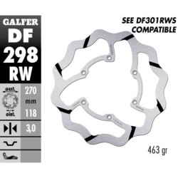 Disque de frein Galfer fixe wave rainuré