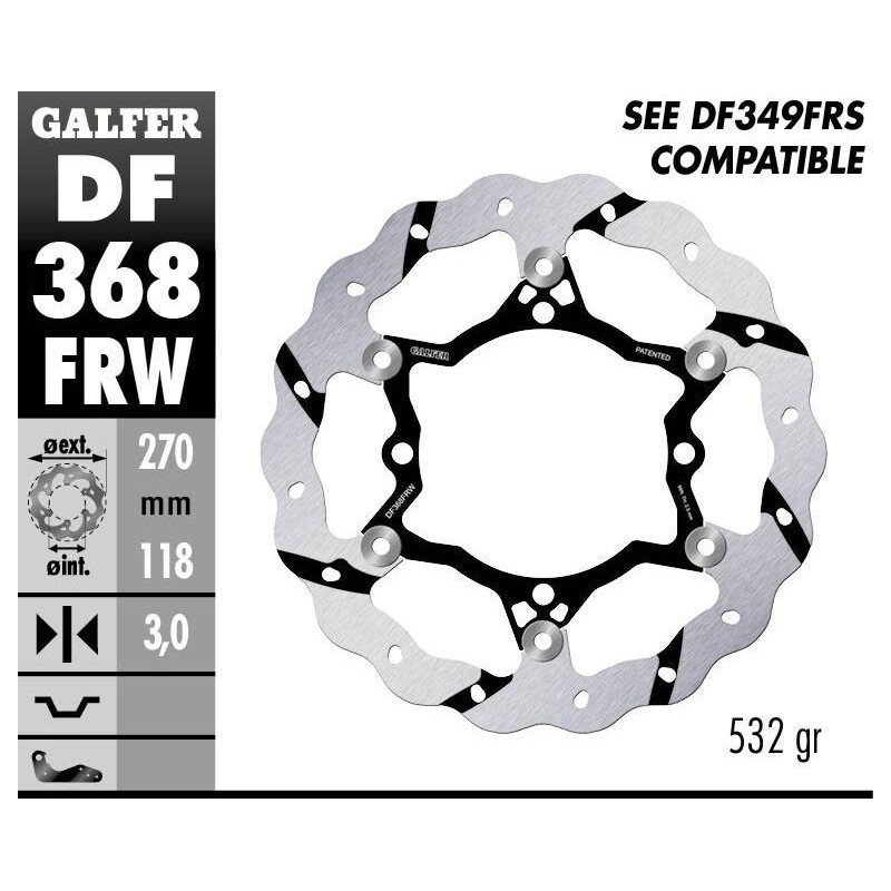 Disque de frein Galfer flottant wave rainuré Disque de frein Galfer flottant wave rainuré