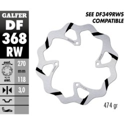Disque de frein Galfer fixe wave rainuré
