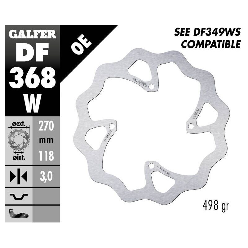 Disque de frein Galfer fixe wave