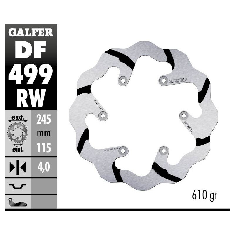 Disque de frein Galfer fixe wave rainuré Disque de frein Galfer fixe wave rainuré